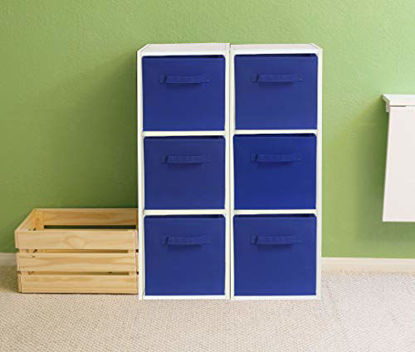 Picture of 6 Pack - SimpleHouseware Foldable Cube Storage Bin, Dark Blue