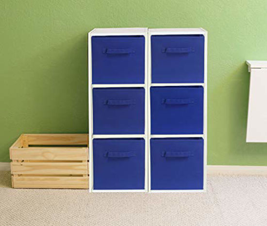 Picture of 6 Pack - SimpleHouseware Foldable Cube Storage Bin, Dark Blue