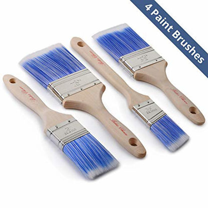 Picture of Bates Paint Brushes - 4 Pack, Treated Wood Handle, Paint Brush, Paint Brushes Set, Professional Brush Set, Trim Paint Brush, Paintbrush, Small Paint Brush, Stain Brush