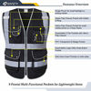 Picture of JKSafety 9 Multi-Functional Pockets Zipper Front Safety Vest With Reflective Strips Meet ANSI/ISEA Standards (Black, X-Large)