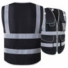 Picture of JKSafety 9 Multi-Functional Pockets Zipper Front Safety Vest With Reflective Strips Meet ANSI/ISEA Standards (Black, X-Large)