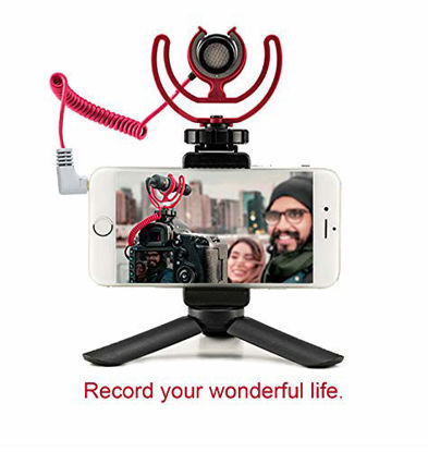 Picture of 3.5mm TRS to TRRS Microphone Cable, Ancable 1/8 Male to Male Coiled Right Angle Mic Cord Compatible iPhone, Smartphone, Tablets with Rode SC7, VideoMic, VideoMicro Go, BOYA and More External Mic