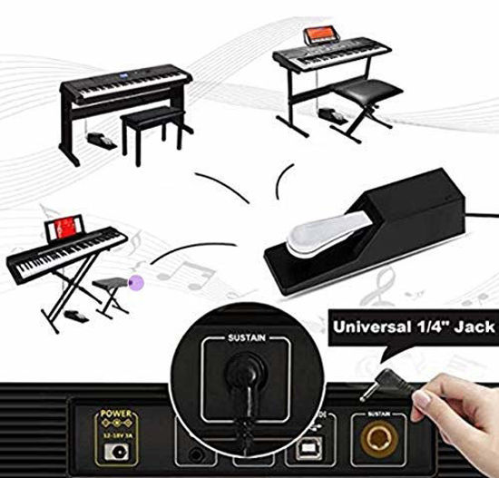 GetUSCart Sustain Foot Pedal for Keyboards Digital Piano Polarity