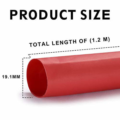 Picture of Young4us 2 Pack 3/4'' Heat Shrink Tube 3:1 Adhesive-Lined Heat Shrinkable Tubing Black&RED 4Ft
