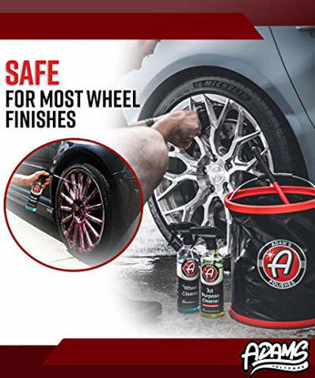 Picture of Adam's Wheel Cleaner 16oz - Professional Car Wheel Cleaner Spray & Brake Dust Remover for Car Wash Detailing | Safe Rim Cleaner On Chrome Clear Coated & Plasti Dipped Wheels| Use w/Wheel Brush Woolie
