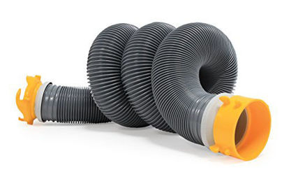 Picture of Camco 39658 Deluxe 20' Sewer Hose Kit with Swivel Fittings- Ready To Use Kit Complete with Sewer Elbow Fitting, Hoses, Storage Caps and Bonus Clear Extender