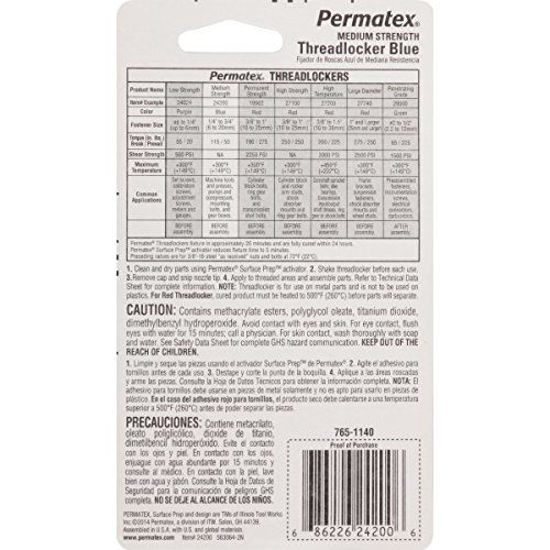 Picture of Permatex 24200-12PK Medium Strength Threadlocker Blue, 6 ml (Pack of 12)