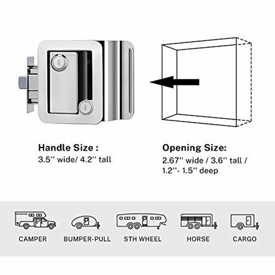 GetUSCart Kohree RV Trailer Camper Entry Door Lock Handle, Polar