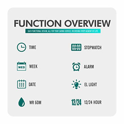 Picture of Boys Watch Digital Sports Waterproof Electronic Childrens Kids Watches Alarm Clock 12/24 H Stopwatch Calendar Boy Girl Wristwatch - Green