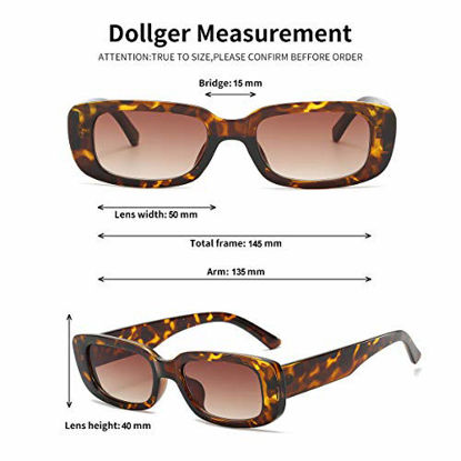 Picture of Dollger Rectangle Sunglasses for Women Retro Fashion Sunglasses UV 400 Protection Square Frame Eyewear