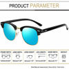 Picture of Joopin Semi Rimless Polarized Sunglasses Women Men Retro Brand Sun Glasses (Gloss Black+Blue)