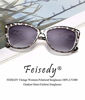 Picture of FEISEDY Polarized Vintage Sunglasses American Square Jackie O Cat Eye Sunglasses B2451 (Clear Leopard Gradual Grey, 56)