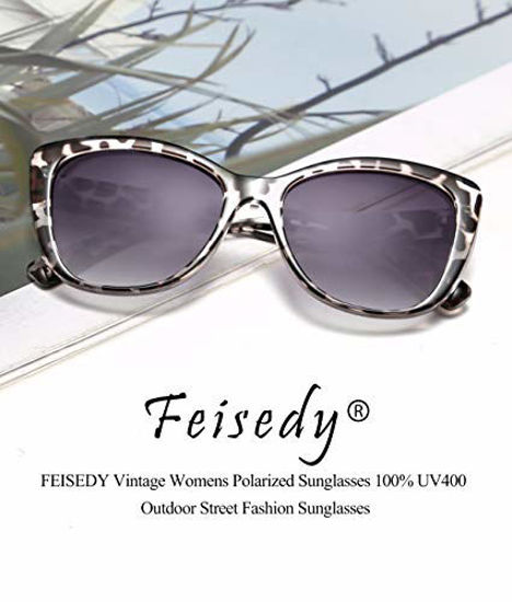 FEISEDY Classic Polarised Sunglasses Womens UV400 Protection Square Cateye Sunglasses for Women Men Shades B2451
