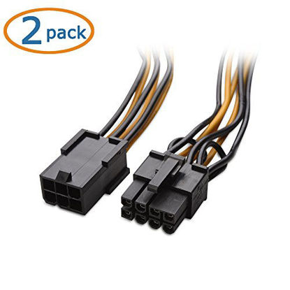 Picture of Cable Matters 2-Pack 6 Pin to 8 Pin PCIe Adapter Power Cable - 4 Inches