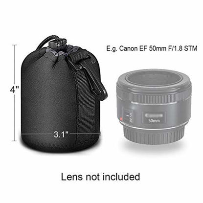 Picture of Selens Black Protective Drawstring Soft Neoprene DSLR Camera Lens Pouch Bag for Sony Nikon Olympus Panasonic, Small Size