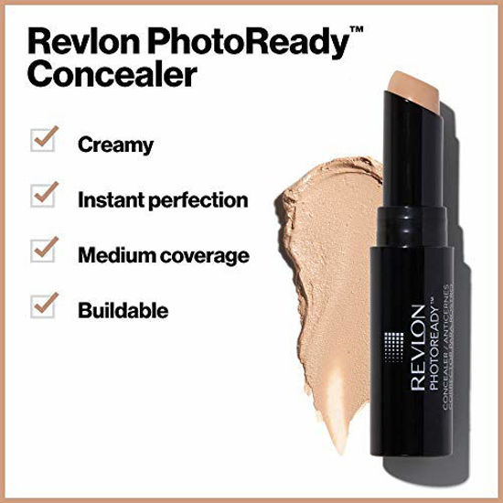 Picture of Revlon PhotoReady Concealer Stick, Creamy Medium Coverage Color Correcting Face Makeup, Medium Deep (005), 0.16 oz