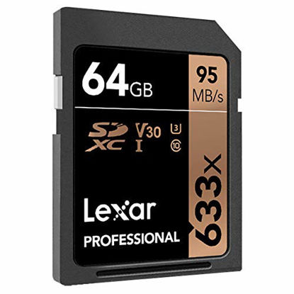 Picture of Lexar Professional 633x 64GB SDXC UHS-I Card, 2-Pack (LSD64GCB1NL6332)