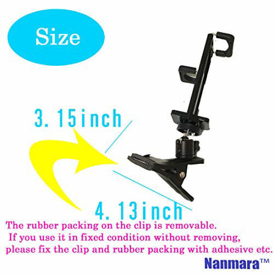 Tablet & Smartphone Rear Seats etc. Nanmara Car Mount for Tablet Clip Holder Firmly Secured with Powerful Clip Holder That can be Used in Many Places Installation Location for Sun Visor 