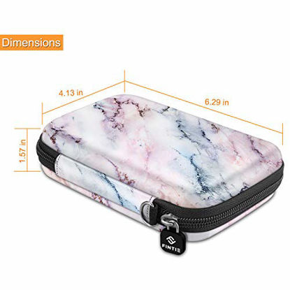Picture of Fintie Protective Case for Fujifilm Instax Mini Link, HP Sprocket Plus, Canon Ivy Mini Photo Printer, Canon Ivy CLIQ/CLIQ+/CLIQ2/CLIQ+2 Instant Camera Printer-Hard Shockproof Carry Bag (Marble Pink)
