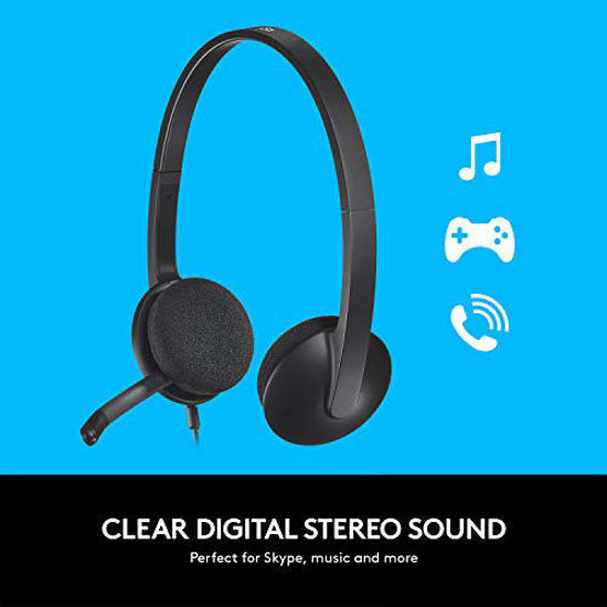 Logitech USB Headset H340 Stereo USB Headset for Windows and Mac Black