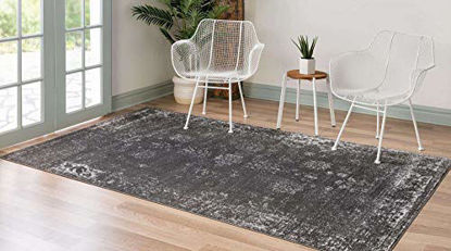 Picture of Unique Loom Sofia Collection Traditional Vintage Area Rug, 7' x 10', Dark Gray/Ivory
