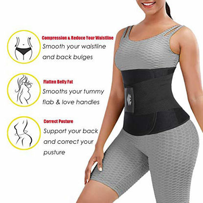 Picture of Waist Trainer Belt for Women - Waist Trimmer Weight Loss Ab Belt - Slimming Body ShaperBlack,XX-Large