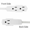 Picture of GE Indoor Office Extension Cord, Extra Long 8ft Power Cable, 3 Grounded Outlets, 3 Prong, Low-Profile Right Angle Flat Plug, 16 Gauge, UL Listed, White, 50251