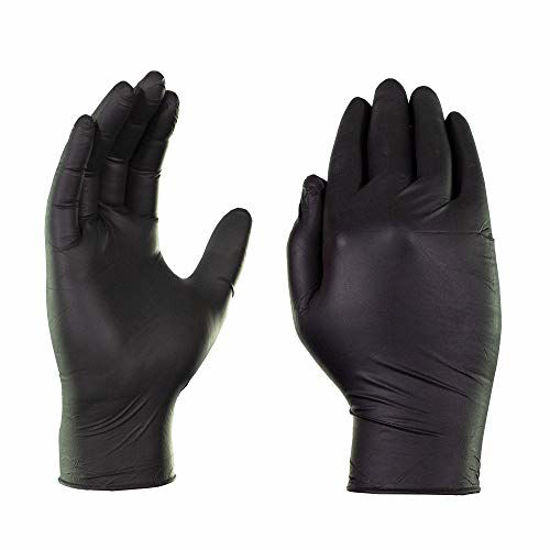 GetUSCart- GlovePlus Industrial Black Nitrile Gloves, Box of 100, 5 mil ...