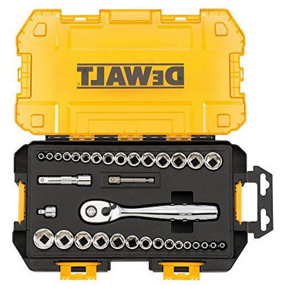 Picture of DEWALT Socket Set, 3/8-Inch Drive, SAE/Metric, 34-Piece (DWMT73804)