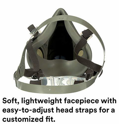 Picture of 3M Half Facepiece Reusable Respirator 6200, Gases, Vapors, Dust, Paint, Cleaning, Grinding, Sawing, Sanding, Welding, Medium