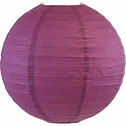 Picture of Just Artifacts 6-Inch Mulberry Purple Chinese Japanese Paper Lanterns (Set of 5, Mulberry Purple)