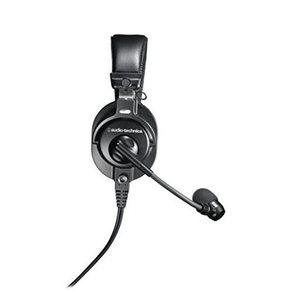 Picture of Audio-Technica BPHS1 Broadcast Stereo Headset with Dynamic Cardioid Boom Mic Black, Adjustable