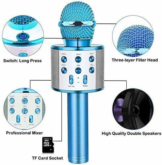 Wireless Bluetooth Karaoke Microphone Handheld Mic Speaker Home KTV Players  BEST