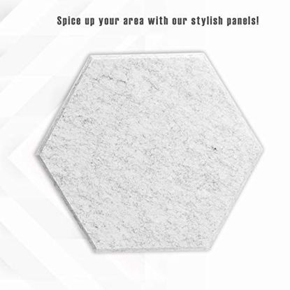 Picture of 12 Pack Set Hexagon Acoustic Absorption Panel, 12 X 14 X 0.4 Inches Acoustic Soundproofing Insulation Panel Beveled Edge Tiles, Great for Wall Decoration and Acoustic Treatment (Silver Grey)