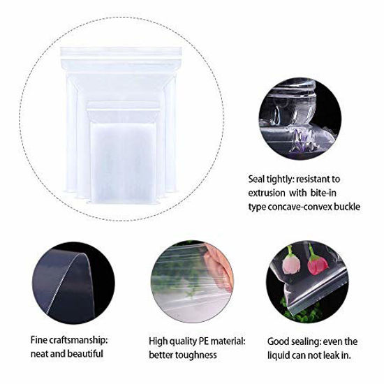 Picture of Jewelry Bags Clear Plastic 3 Sizes 300 Pack Small Ziplock Bags Clear Resealable Poly Bags 2 Mil for Board Games Beads 2.4 x 3.5/3.5 x 5/4 x 6 Inch
