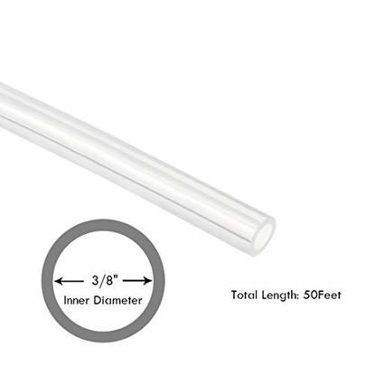 Picture of 3/8" ID Silicon Tubing, JoyTube Food Grade Silicon Tubing 3/8" ID x 1/2" OD 50 Feet High Temp Pure Silicone Hose Tube for Home Brewing Winemaking (3/8" ID, 50FT)