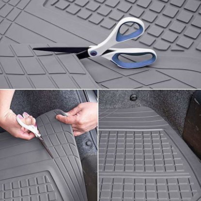 Picture of Motor Trend Premium FlexTough All-Protection Cargo Mat Liner - w/Traction Grips & Fresh Design, Heavy Duty Trimmable Trunk Liner for Car Truck SUV, Gray (DB220-B2)