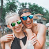 Picture of MEETSUN Polarized Sunglasses for Women Men Classic Retro Designer Style UV400 Protection (Matte Black Frame / BLue Mirrored Lens, 54)
