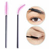 Picture of AKStore 100 PCS Disposable Eyelash Brushes Mascara Wands Eye Lash Eyebrow Applicator Cosmetic Makeup Brush Tool Kits (Black-Pink)