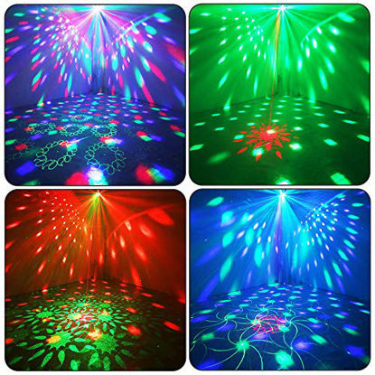 Picture of Party Dj Disco Lights And Dj Disco Ball,Two in One stage lights Effect Projector Karaoke Equipment With Remote Control Sound Activated for Dancing Christmas Gift KTV Birthday