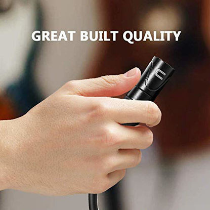 Picture of Balanced XLR Cable Male to Female - 1 Feet Red - Pro 3-Pin Microphone Connector for Powered Speakers, Audio Interface or Mixer for Live Performance & Recording