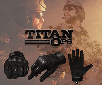 Picture of TitanOPS Full Finger Touchscreen Hard Knuckle Motorcycle Military Tactical Combat Training Army Shooting Outdoor Gloves