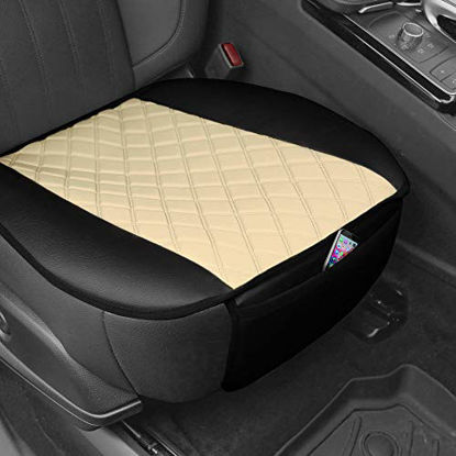 Picture of FH Group FB210BEIGE102 Faux Leather and NeoSupreme Car Seat Cushion Pad with Front Pocket