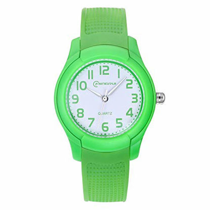 Picture of Kids Analog Watch for Girls Boys Waterproof Learning Time Wrist Watch Easy to Read Time WristWatches for Kids(Green)