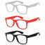 Picture of OWL - 80s Style Glasses for Women and Men - Clear Lens - White + Red + Black (3 Pack)