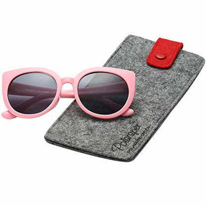 Picture of Polarspex Girls Elastic Cateye Kids Toddler Polarized Sunglasses - BPA Free (Princess Pink | Smoke)