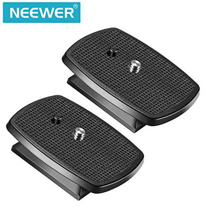 Picture of Neewer 2-Pack Black Quick Shoe QR Plate Tripod Head with Anti-Slip Rubber Pads for Neewer SAB264 and SAB234 Tripods, Made of ABS Plastic Material