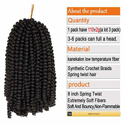 Picture of 3 Pack Spring Twist Ombre Colors Crochet Braids Synthetic Braiding Hair Extensions Low Temperature Fiber (#4)