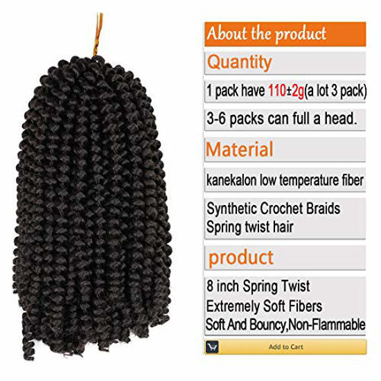 Picture of 3 Pack Spring Twist Ombre Colors Crochet Braids Synthetic Braiding Hair Extensions Low Temperature Fiber (#4)