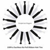 Picture of 79STYLE 100 Pcs Elastic Hair Ties Ribbon Hair Ties Black White Ribbon Ponytail Holders, No Crease No Pull Soft Fabric Yoga Twist Hair Bands Hair Accessories Hand Knotted Fold Over Solid Colors (Black / White)